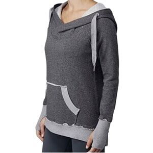 Lululemon Grey Effortless Drawstring Cotton Lounge Hooded Sweatshirt Size 6